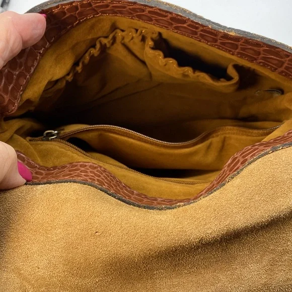 Patricia Nash Crossbody/Backpack British Tan Leather Bag EUC - Picture 6 of 10